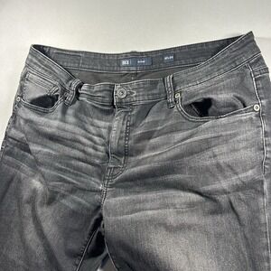 Mens BKE Mason Jeans 40x34 Black Wash Whiskered Stretch Straight Denim Buckle